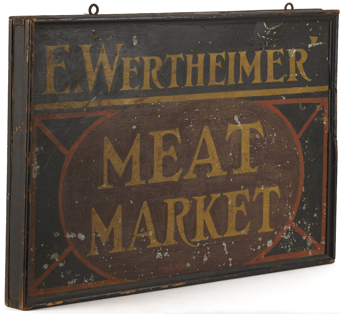 Lot 224: Meat Market Double Sided Sign, E. Werthheimer