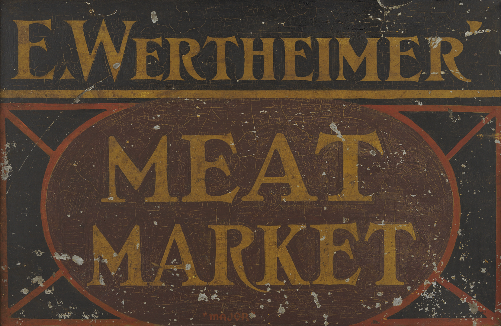 Lot 224: Meat Market Double Sided Sign, E. Werthheimer