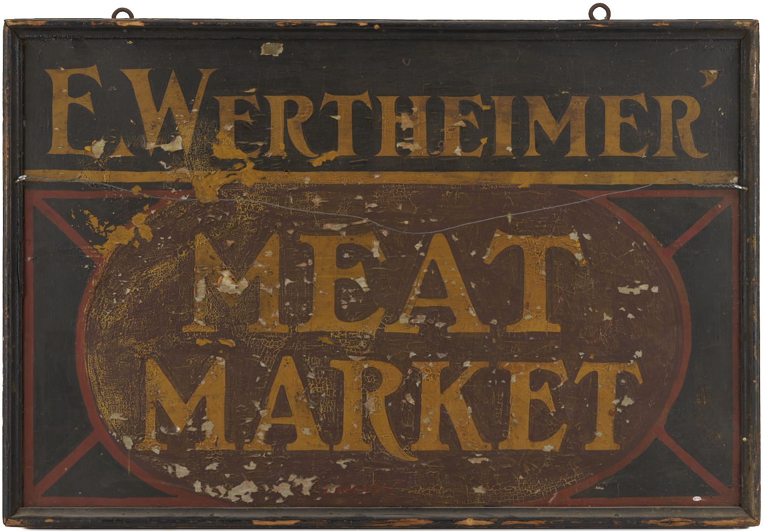 Lot 224: Meat Market Double Sided Sign, E. Werthheimer