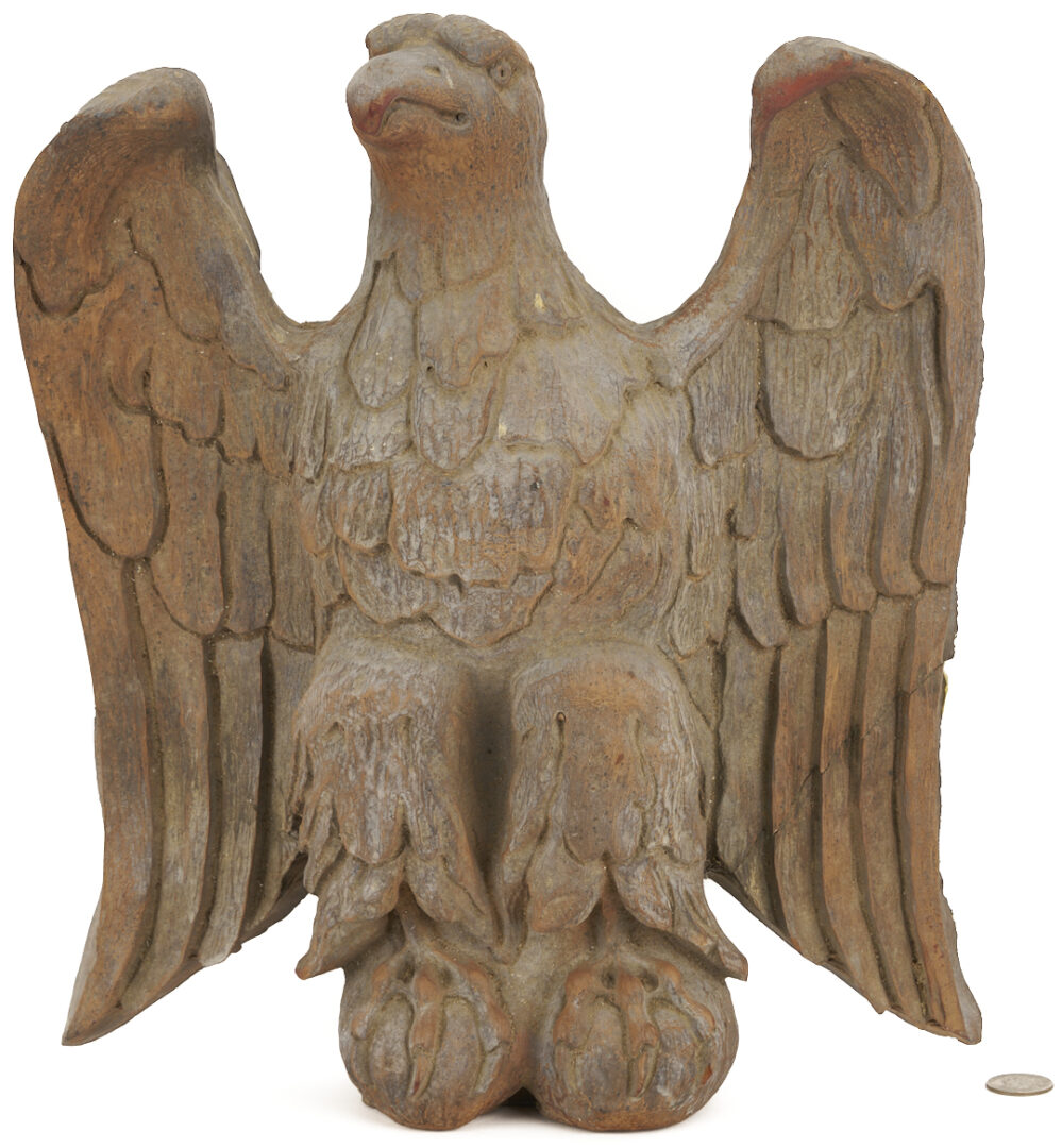 Lot 226: Carved Wooden Eagle with Outspread Wings, poss. Southern