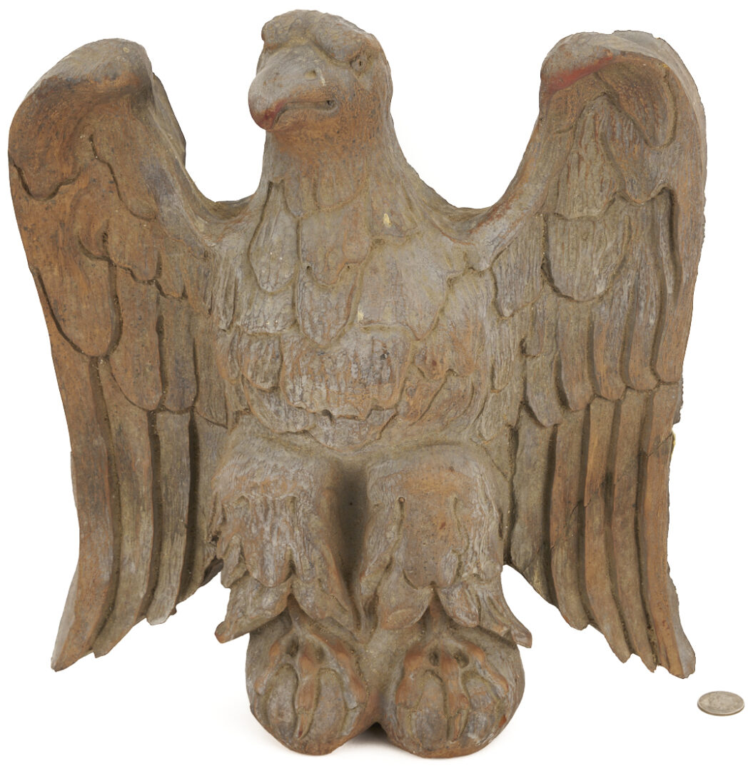 Lot 226: Carved Wooden Eagle with Outspread Wings, poss. Southern