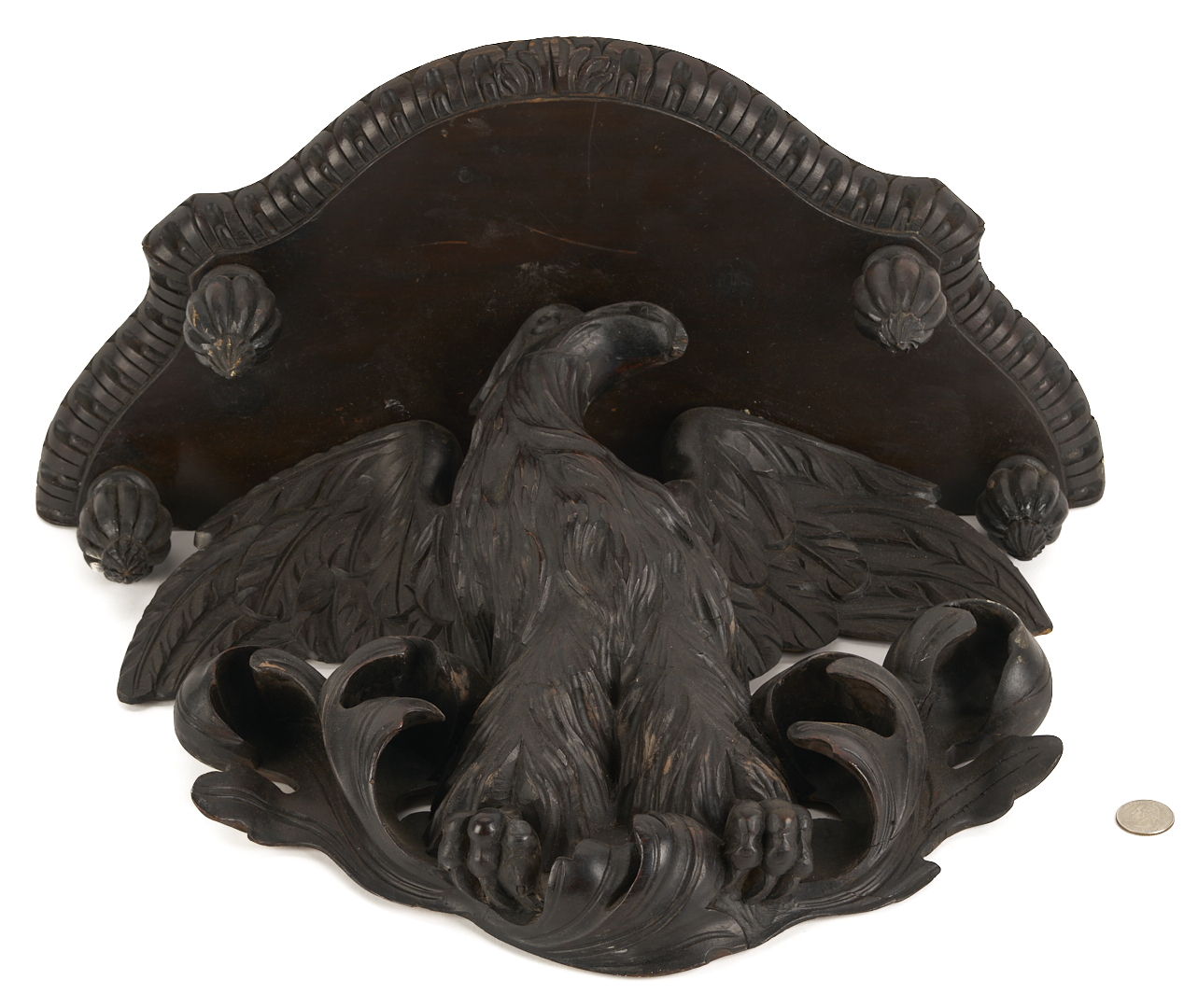 Lot 228: Federal Eagle Mahogany Wall Shelf