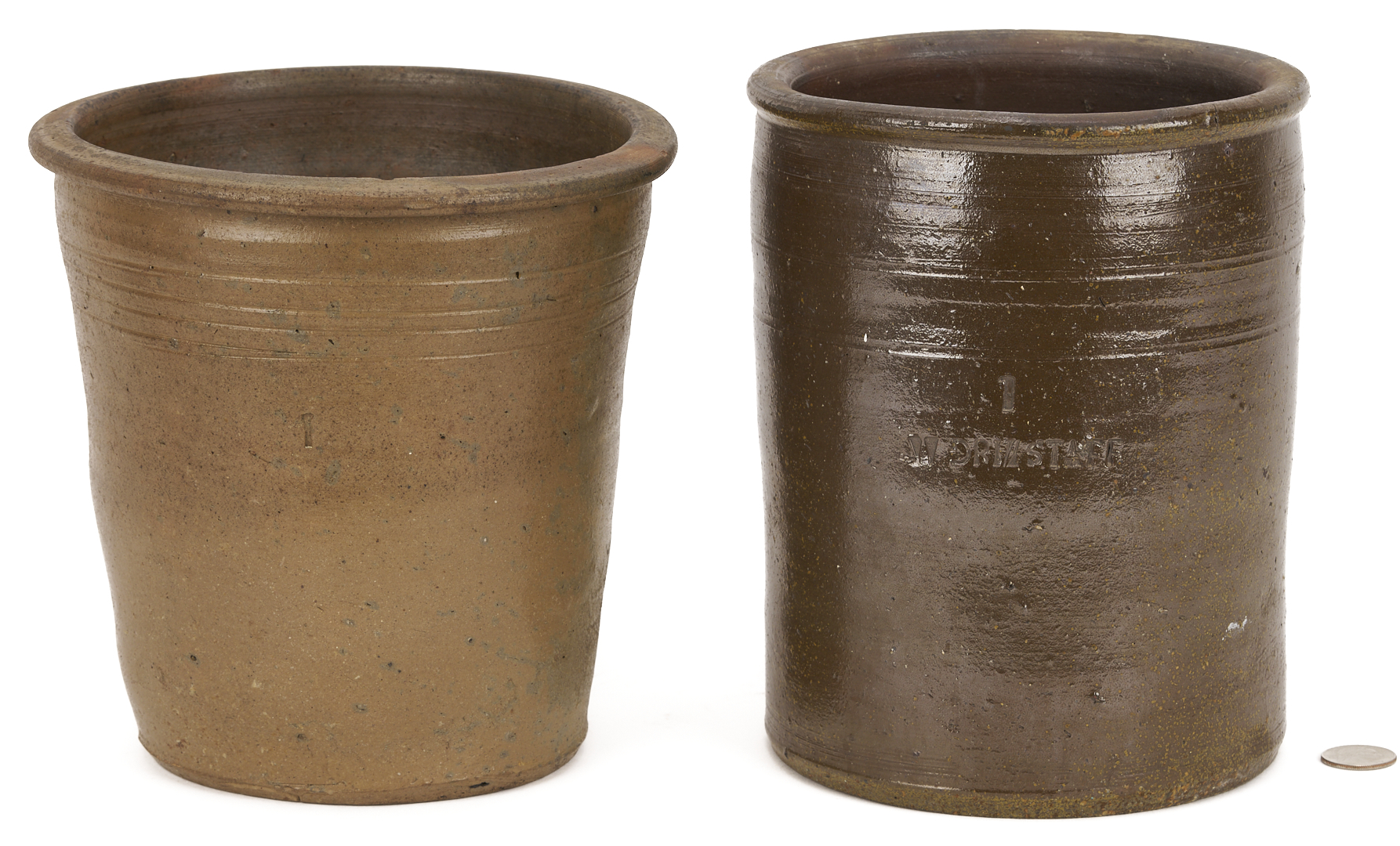 Lot 229: 2 East TN William Grindstaff Pottery Jars