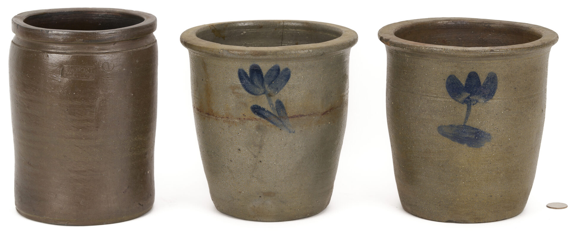 Lot 230: 3 East TN/SW VA Stoneware Jars, incl.Decker & E.W. Mort