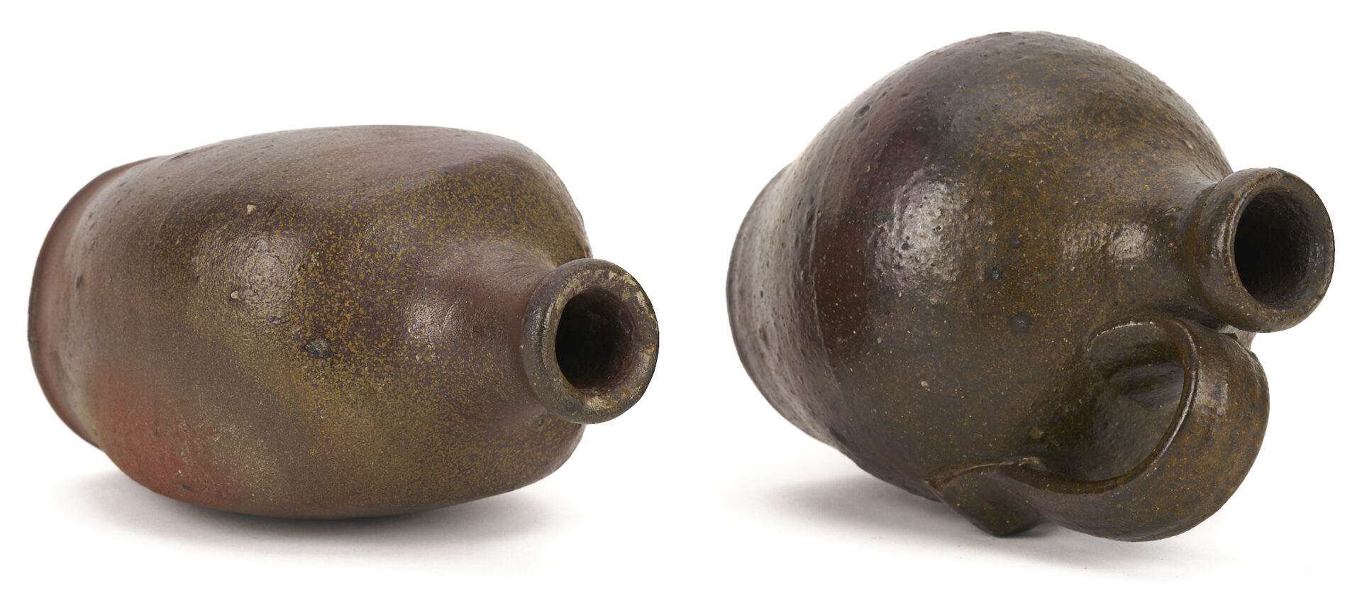 Lot 231: Two TN Minature Stoneware Pottery Forms, Bottle and Jug