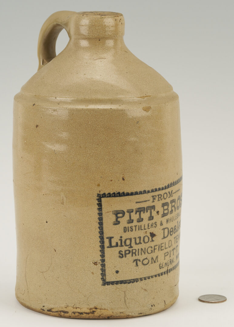 Lot 237: Tennessee Pitt Bros. 1-Gal. Whiskey Jug plus Cave Springs Miniature Jug