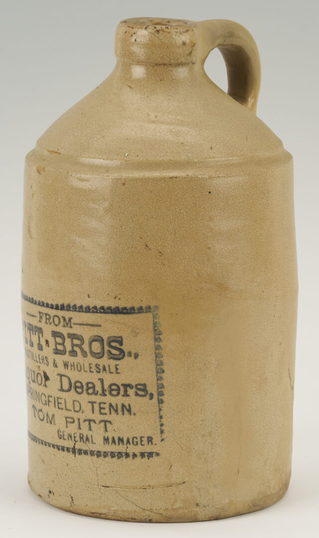 Lot 237: Tennessee Pitt Bros. 1-Gal. Whiskey Jug plus Cave Springs Miniature Jug