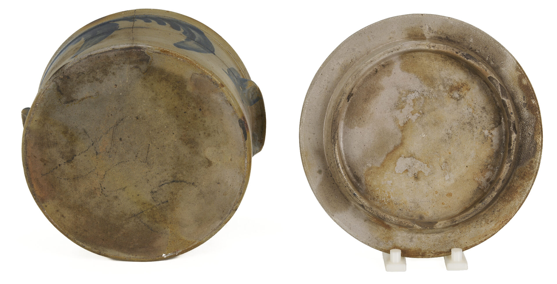Lot 239: 3 Cobalt Decorated Stoneware Items, incl. Donaghho