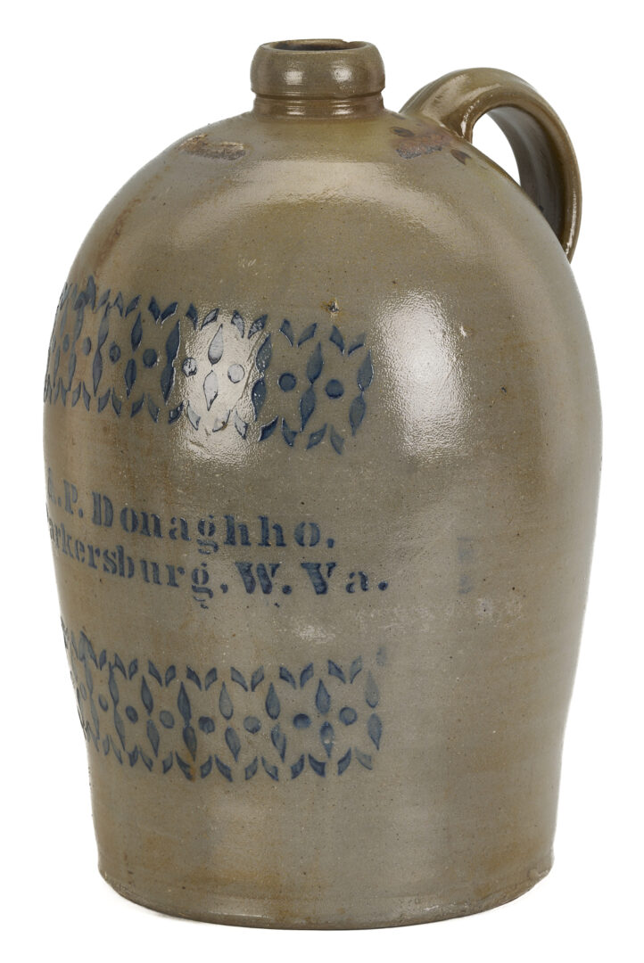 Lot 239: 3 Cobalt Decorated Stoneware Items, incl. Donaghho