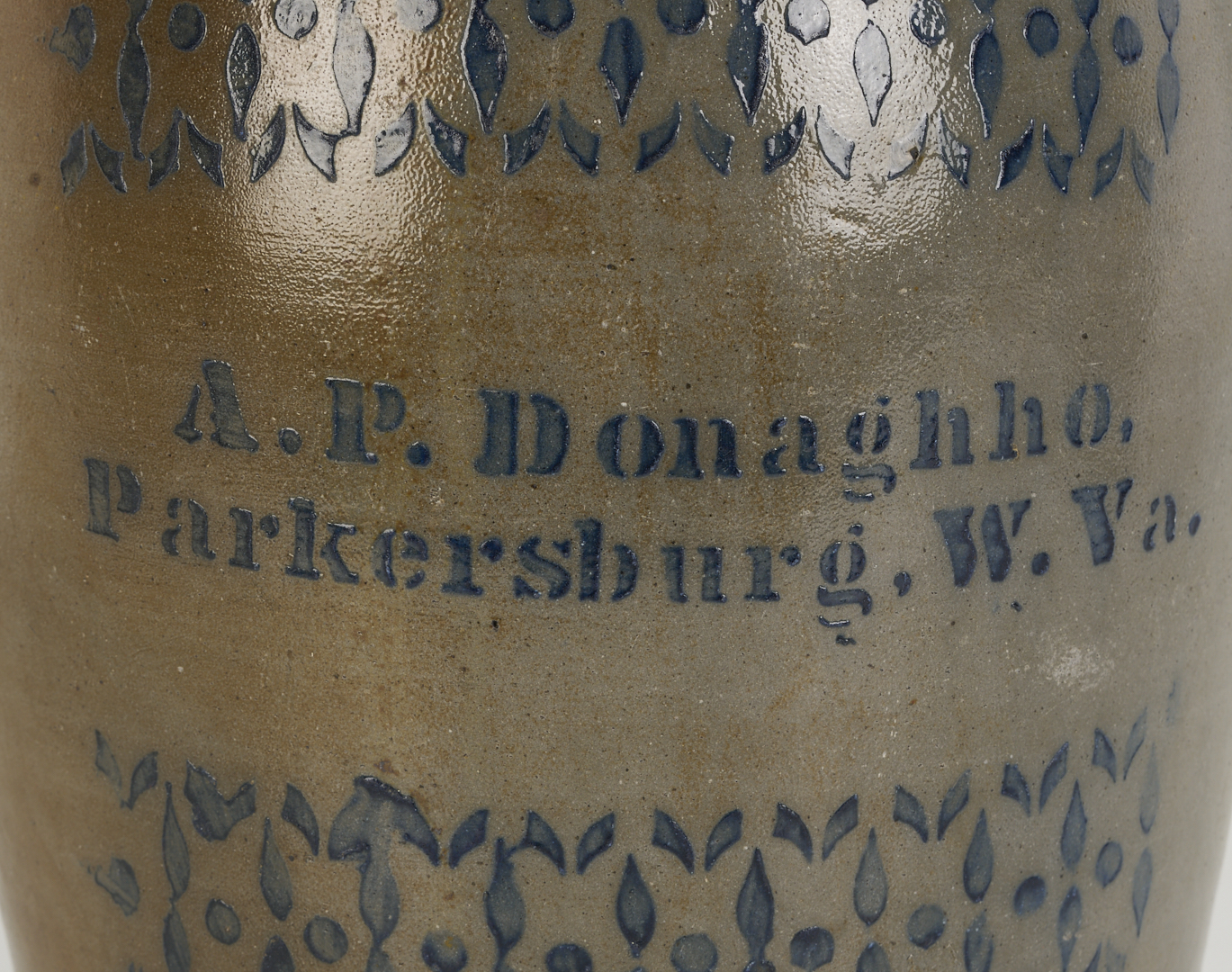 Lot 239: 3 Cobalt Decorated Stoneware Items, incl. Donaghho
