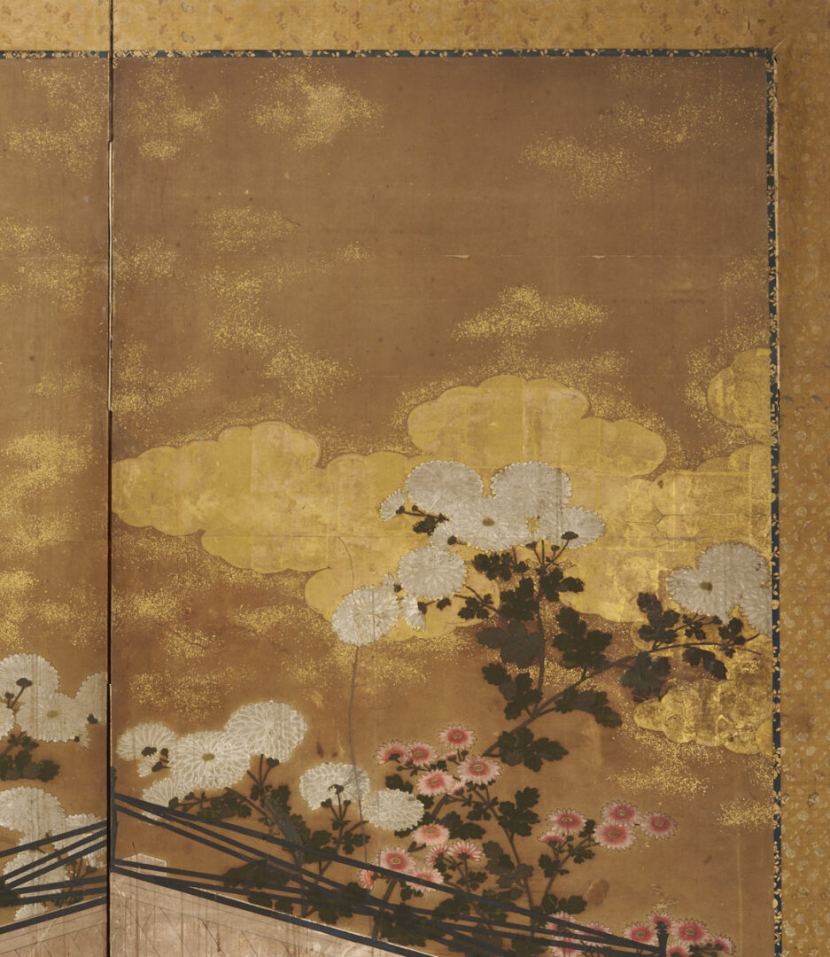 Lot 23: Japanese Rinpa School Byobu Screen, 18th Century