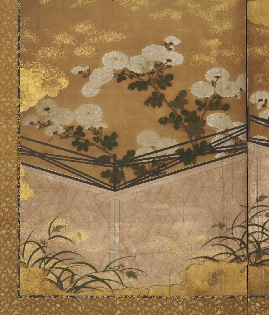 Lot 23: Japanese Rinpa School Byobu Screen, 18th Century
