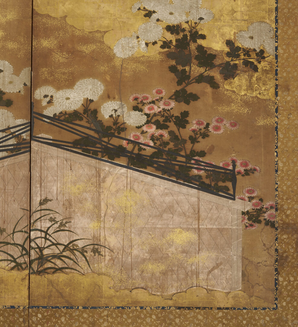 Lot 23: Japanese Rinpa School Byobu Screen, 18th Century