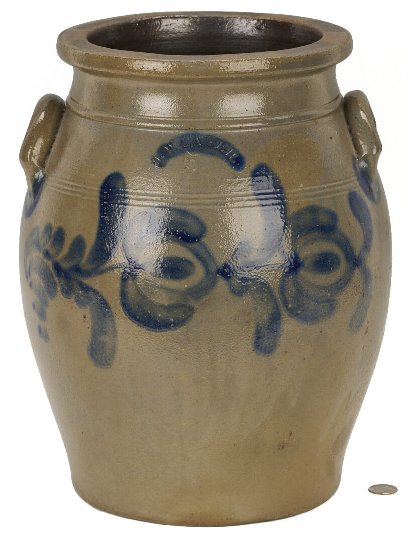 Lot 241: J. Weaver Cobalt Decorated Jar