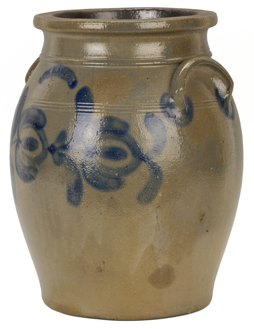 Lot 241: J. Weaver Cobalt Decorated Jar