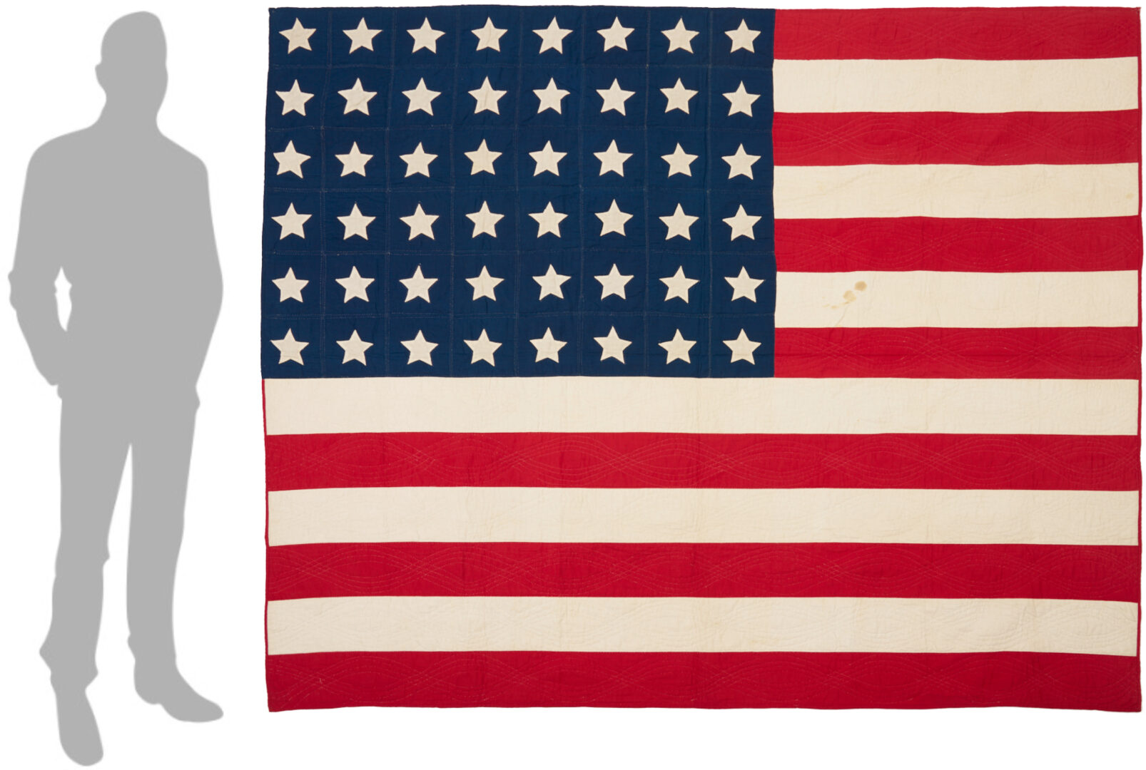 Lot 243: American Flag Quilt, Early 20th c.