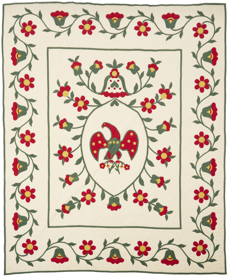 Lot 244: Colonial Revival Patriotic Quilt w/ Eagle