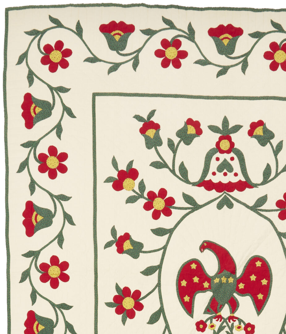Lot 244: Colonial Revival Patriotic Quilt w/ Eagle