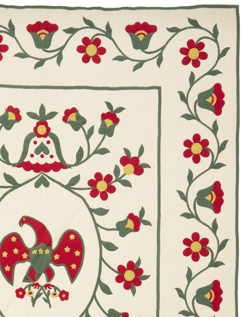Lot 244: Colonial Revival Patriotic Quilt w/ Eagle