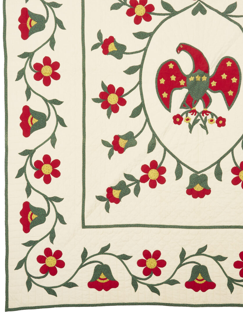 Lot 244: Colonial Revival Patriotic Quilt w/ Eagle