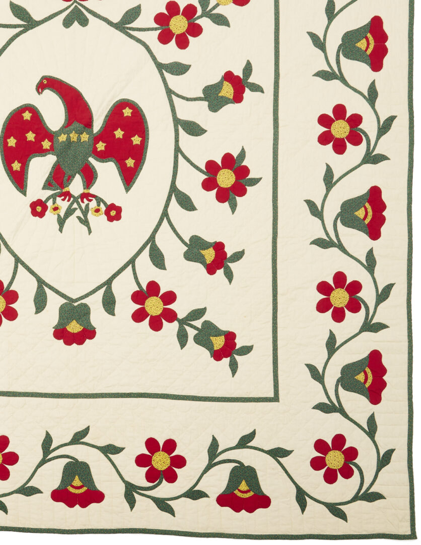 Lot 244: Colonial Revival Patriotic Quilt w/ Eagle