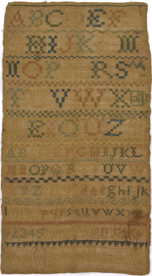 Lot 247: Virginia 1830 Needlework Sampler by Maria Broun