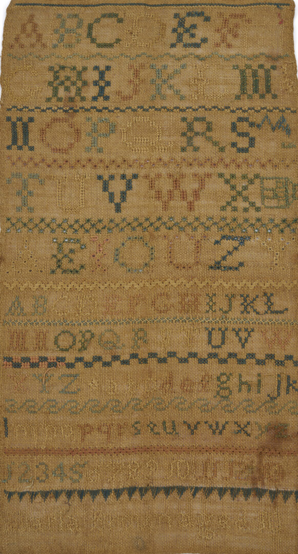 Lot 247: Virginia 1830 Needlework Sampler by Maria Broun