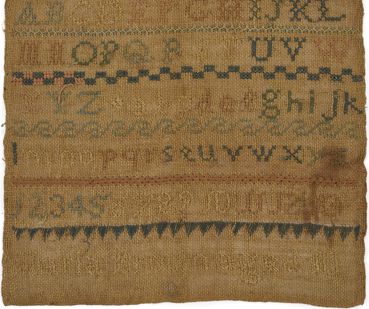 Lot 247: Virginia 1830 Needlework Sampler by Maria Broun