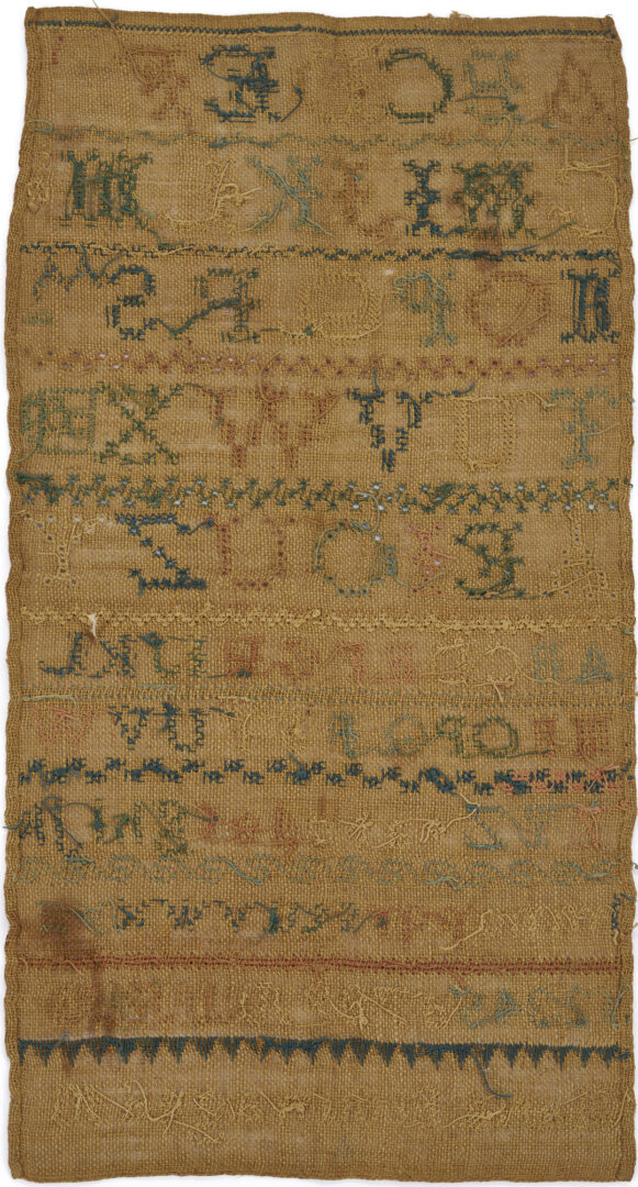 Lot 247: Virginia 1830 Needlework Sampler by Maria Broun