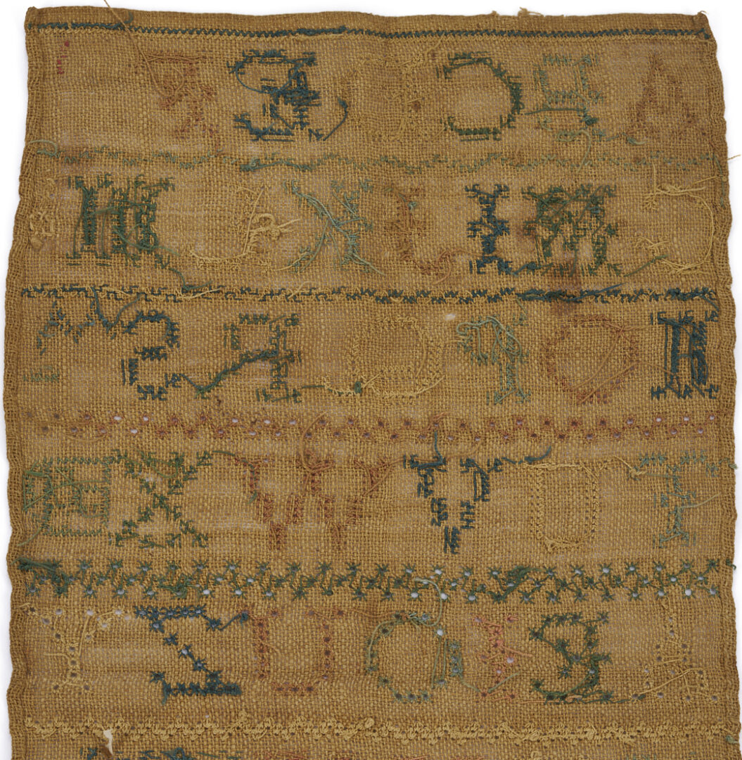 Lot 247: Virginia 1830 Needlework Sampler by Maria Broun