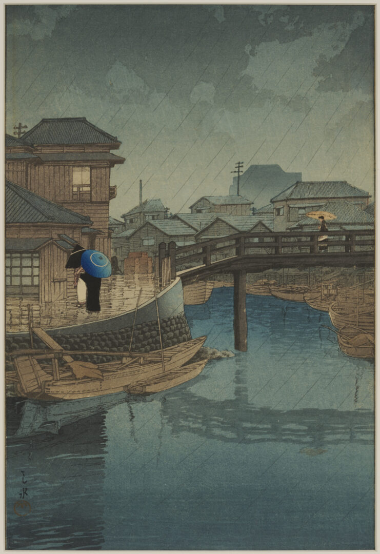 Lot 25: Hasui Japanese Woodblock Print: Shinagawa