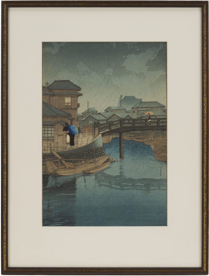 Lot 25: Hasui Japanese Woodblock Print: Shinagawa
