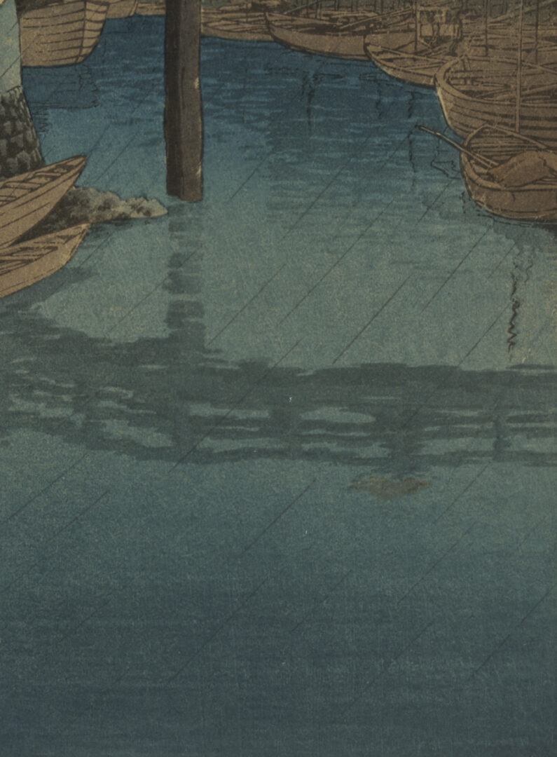 Lot 25: Hasui Japanese Woodblock Print: Shinagawa