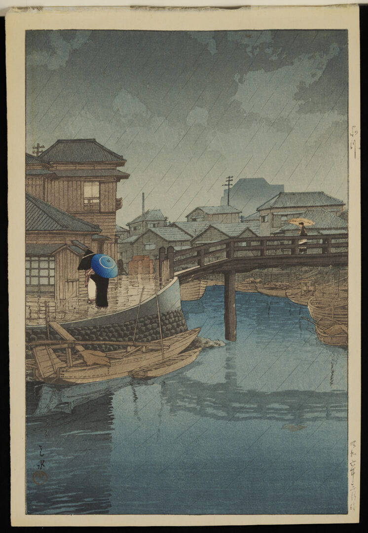 Lot 25: Hasui Japanese Woodblock Print: Shinagawa