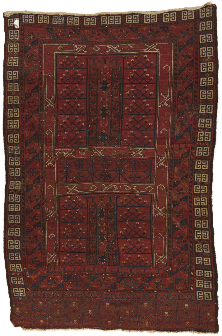 Lot 262: 2 Antique Turkmen Ensi Tribal Rugs, Yomud & Ersari