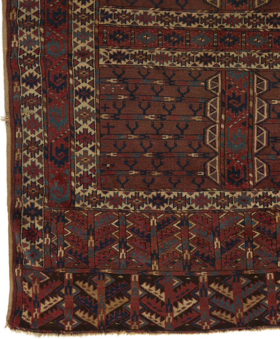 Lot 262: 2 Antique Turkmen Ensi Tribal Rugs, Yomud & Ersari