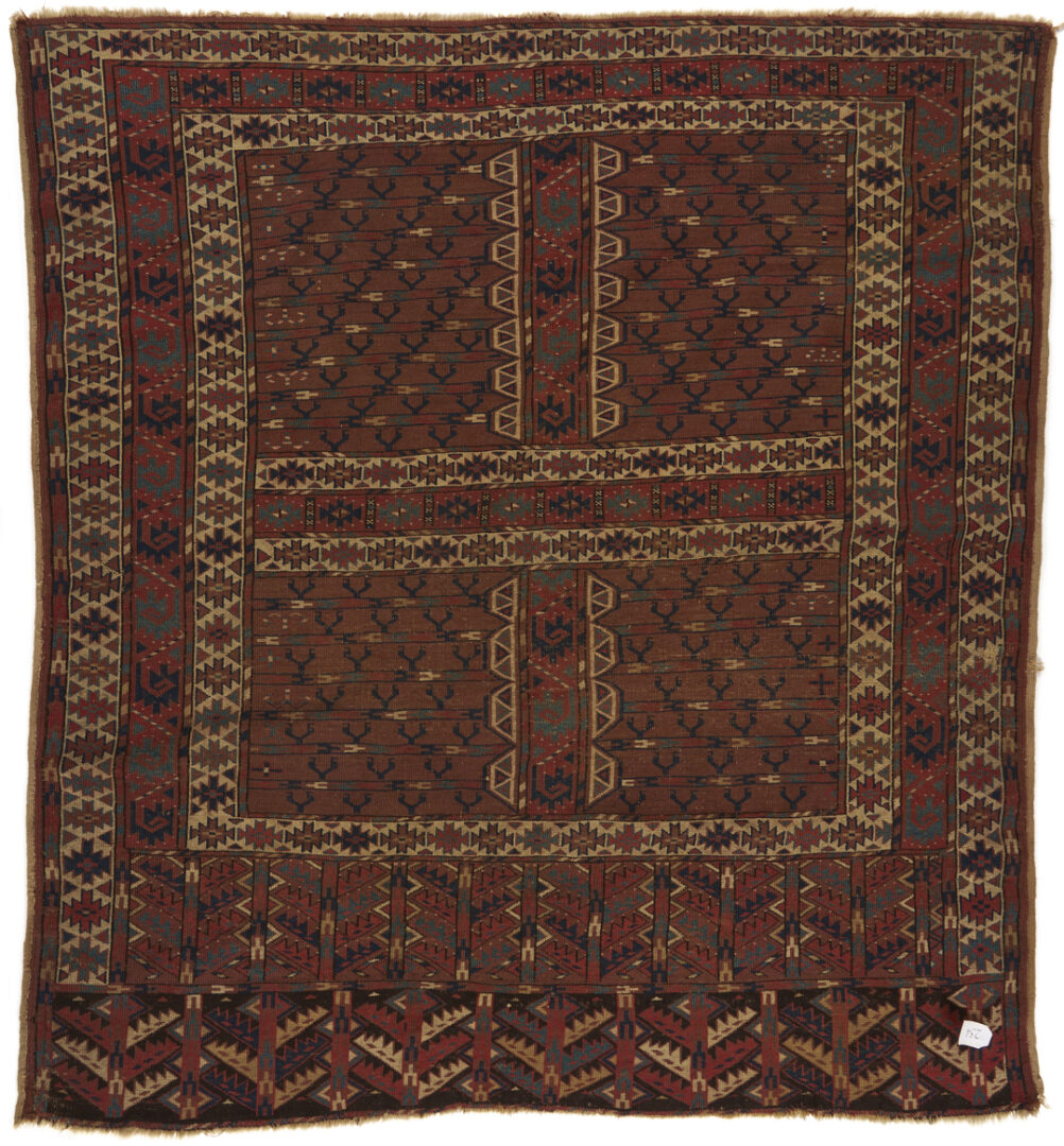 Lot 262: 2 Antique Turkmen Ensi Tribal Rugs, Yomud & Ersari