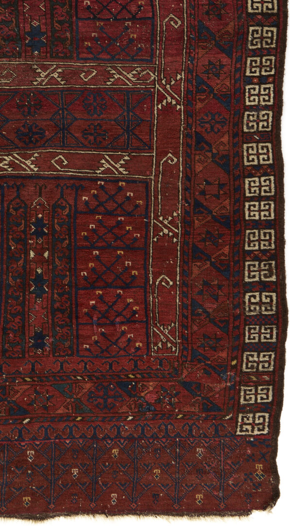 Lot 262: 2 Antique Turkmen Ensi Tribal Rugs, Yomud & Ersari
