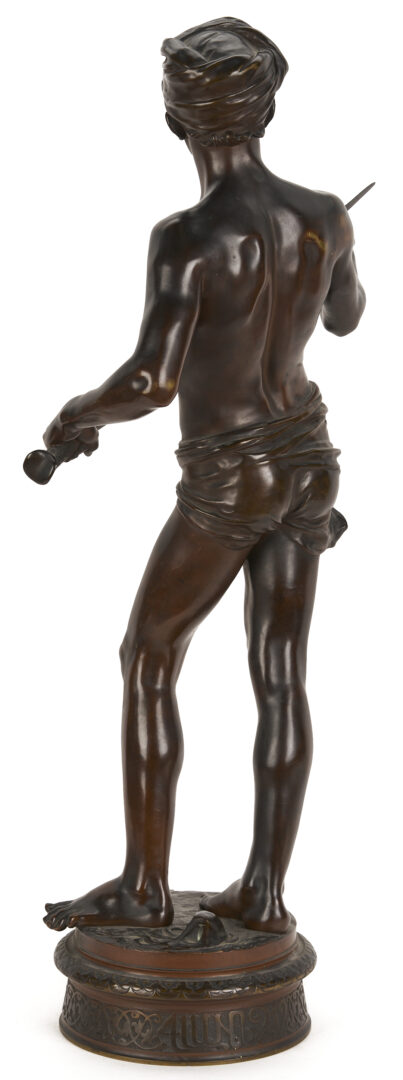 Lot 267: Jean J. Cambos, Bronze Sculpture of David