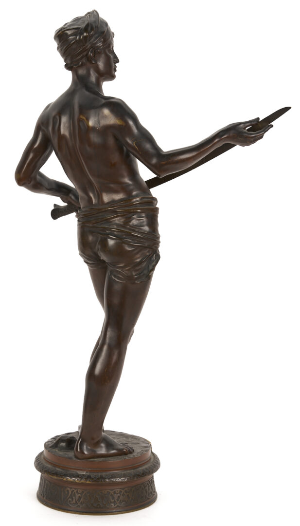Lot 267: Jean J. Cambos, Bronze Sculpture of David