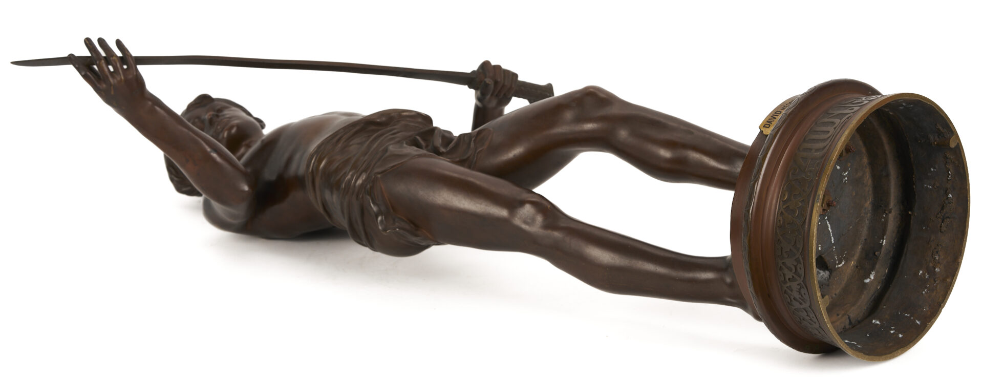 Lot 267: Jean J. Cambos, Bronze Sculpture of David
