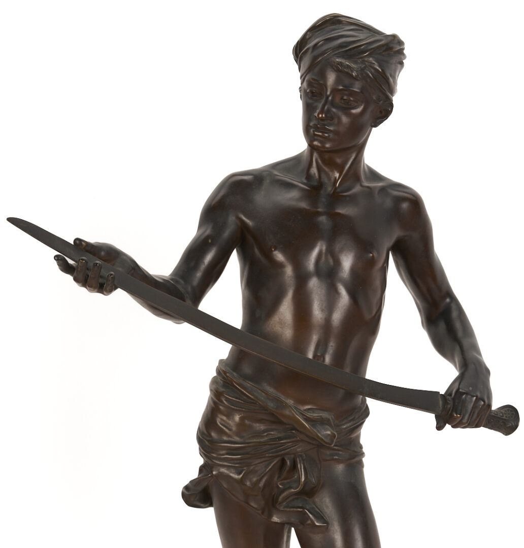 Lot 267: Jean J. Cambos, Bronze Sculpture of David