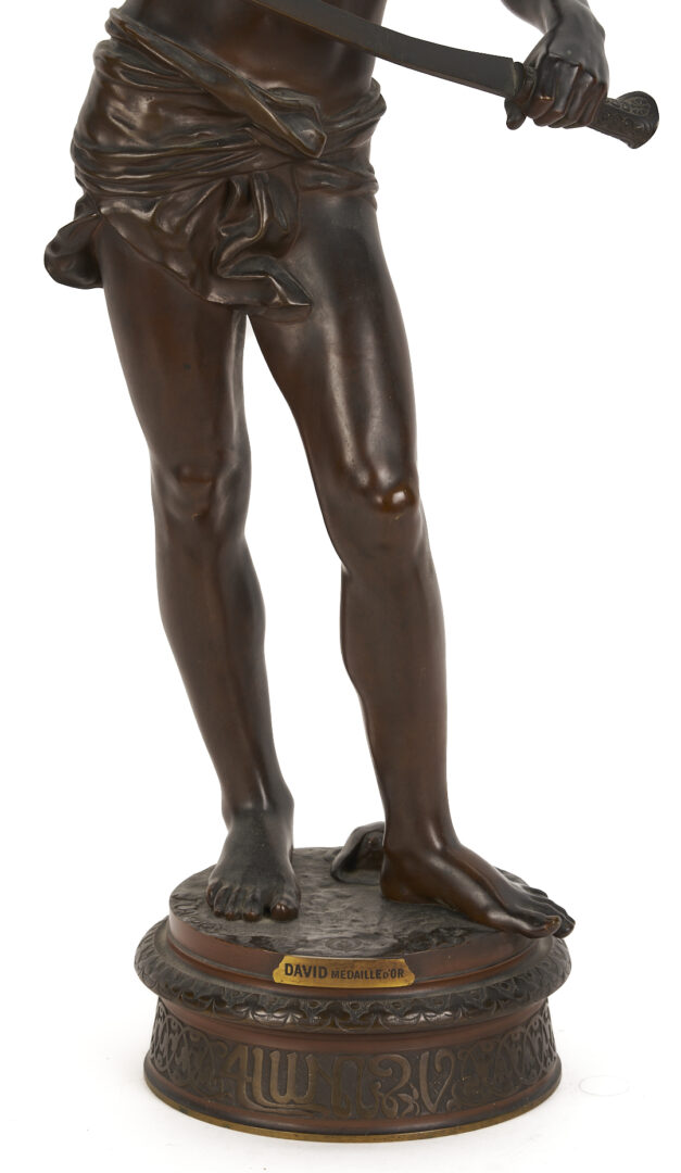 Lot 267: Jean J. Cambos, Bronze Sculpture of David