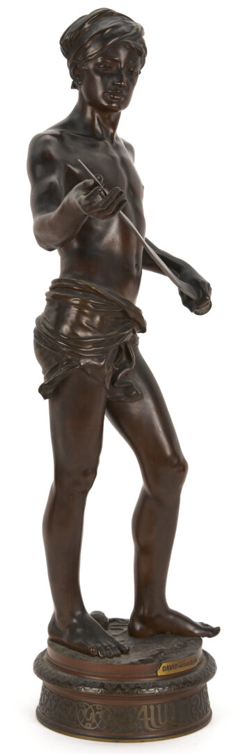 Lot 267: Jean J. Cambos, Bronze Sculpture of David