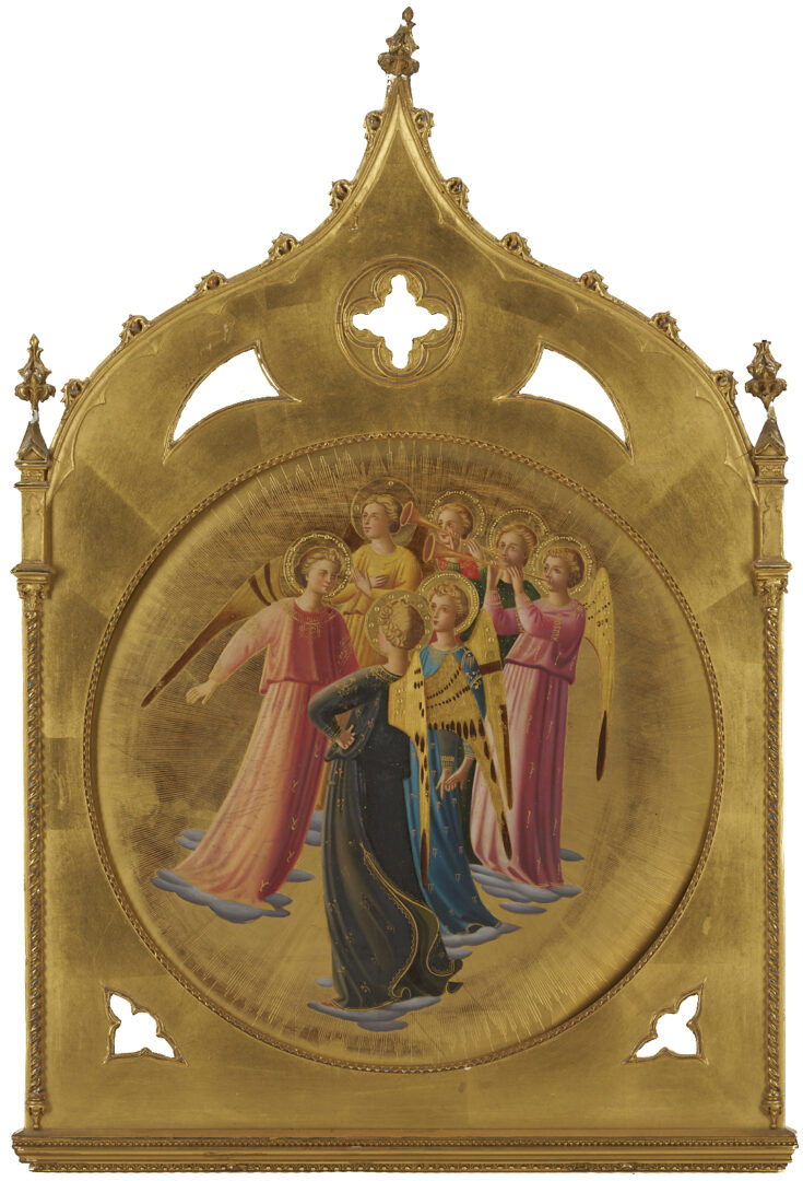 Lot 269: Tondo Painting after Fra Angelico, Gothic Gilt Frame