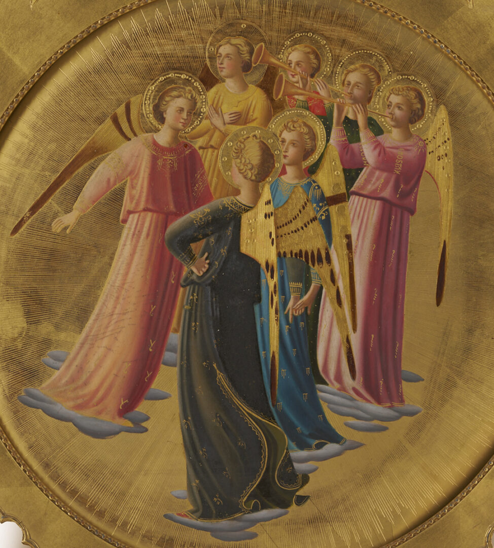 Lot 269: Tondo Painting after Fra Angelico, Gothic Gilt Frame