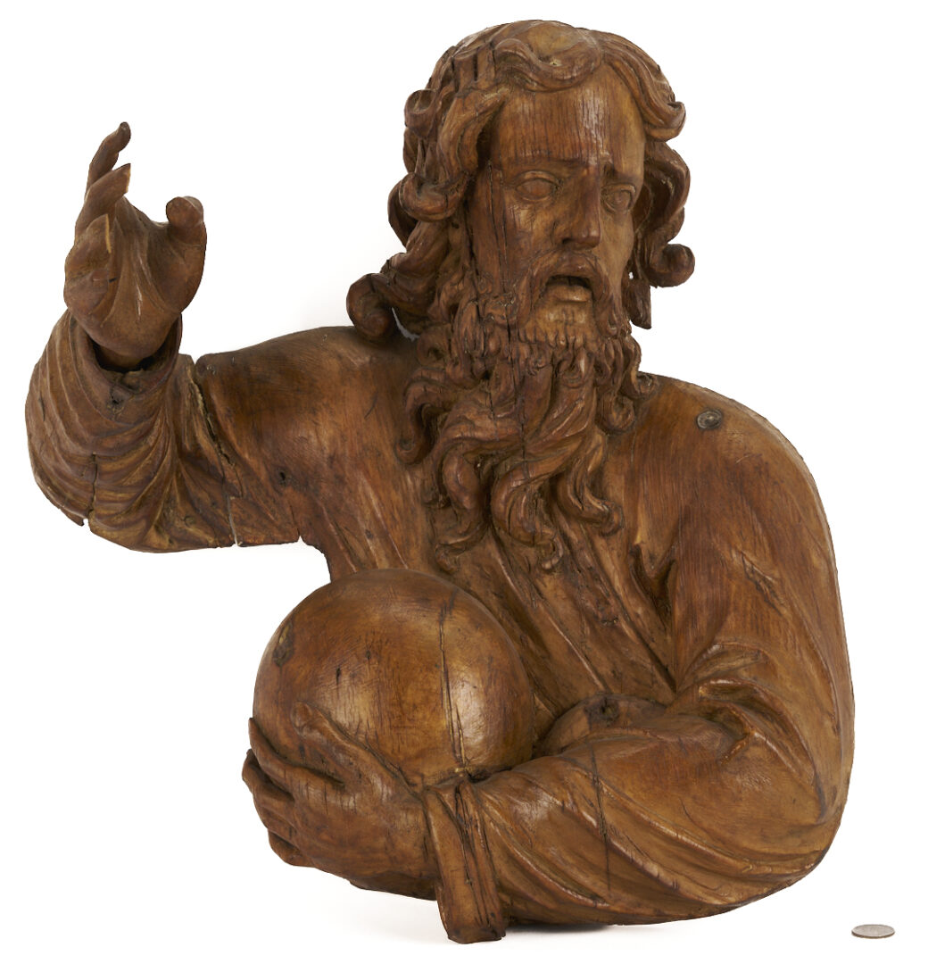 Lot 273: Renaissance Style Carved Salvator Mundi