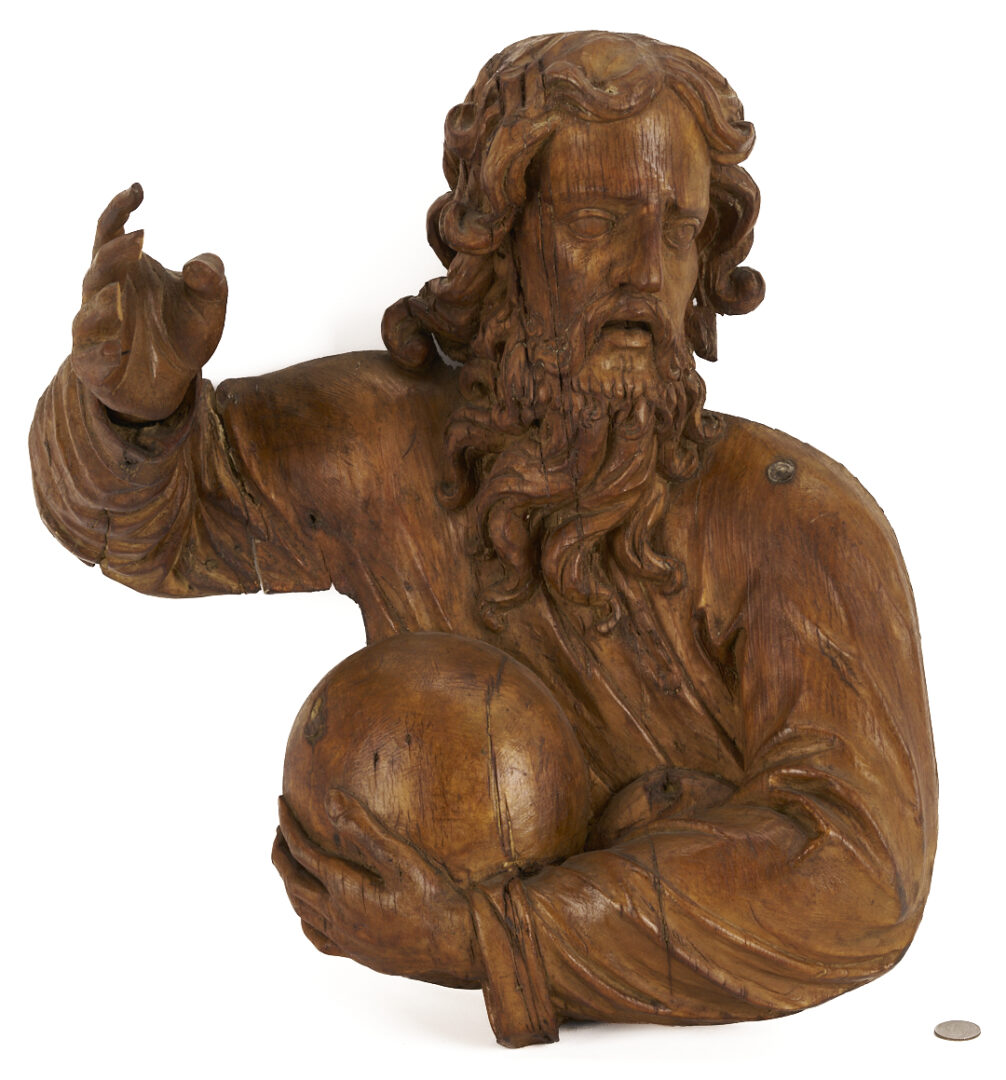 Lot 273: Renaissance Style Carved Salvator Mundi