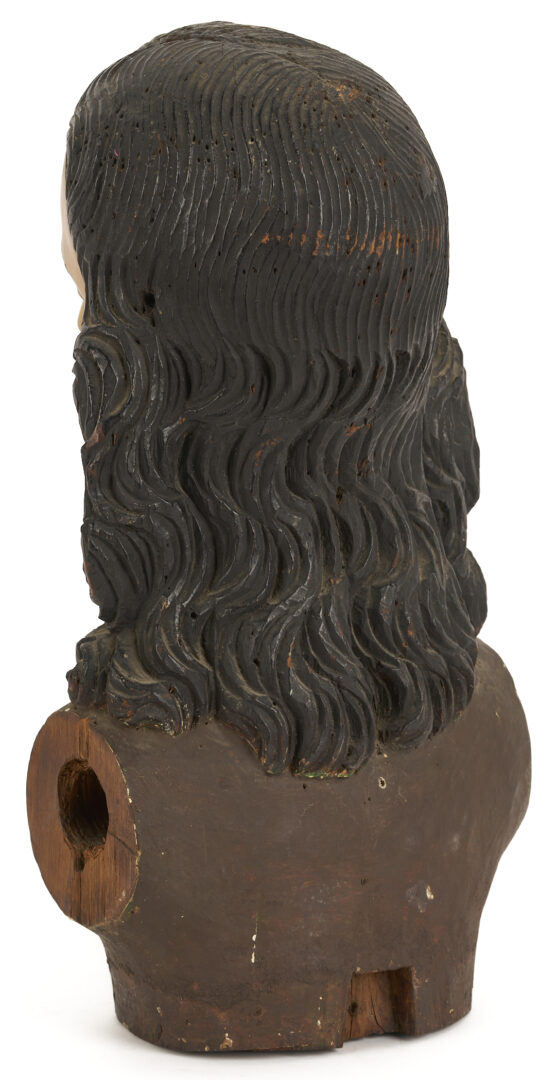 Lot 274: Spanish Colonial Carved Santos Bust of Christ