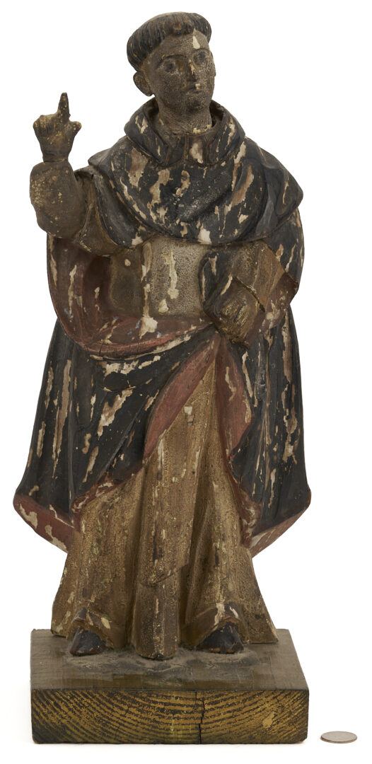 Lot 275: Spanish Colonial Carved Santos Figure, Poss. St. Francis